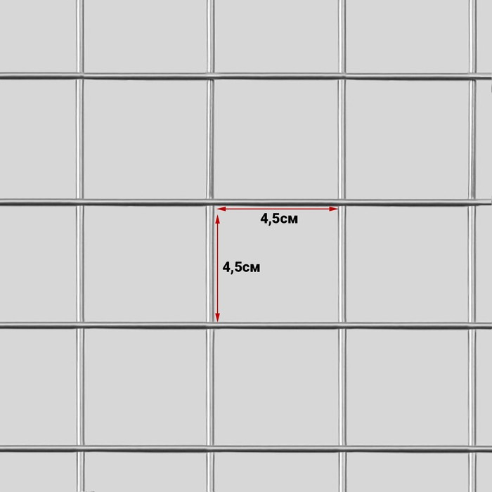 Сетка торговая 100×200см, окантовка 6 мм, пруток - 4 мм, цвет хром (порошковое покрытие) Сетка торговая 100×200см, окантовка 6 мм, пруток - 4 мм, цвет хром (порошковое покрытие)