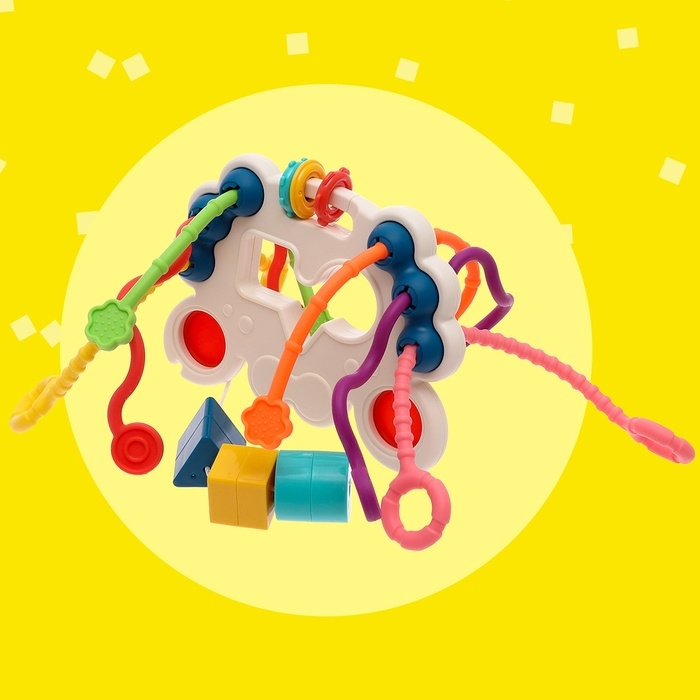 Игрушка развивающая для малышей «Крабик», тянучка с сортером Игрушка развивающая для малышей «Крабик», тянучка с сортером