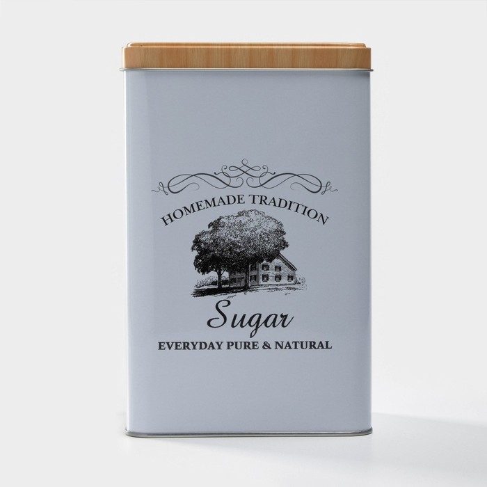 Банка для сахара &laquo;Дом и поле&raquo;, 1,8 л, 19&times;12&times;8 см, цвет белый
