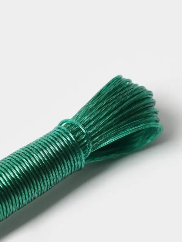 Верёвка бельевая Доляна, металлическая нить, d=2 мм, длина 20 м, МИКС