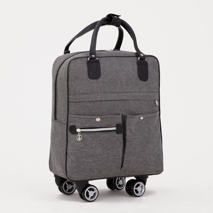 Сумка дорожная 18 Сумка дорожная 18" на колёсах, отдел на молнии, 4 наружных кармана, цвет серый