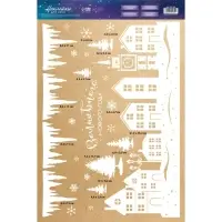 Наклейки новогодние на окна «Новогодний городок», многоразовые, 33 х 50 см