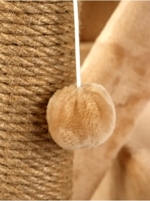 Домик для кошек с когтеточкой &laquo;Домосед&raquo;, с лестницей и площадкой, 60&times;35&times;56 см, бежевый