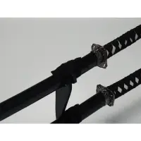 Макет оружия &laquo;Сувенирные катаны на подставке 2в1. Чёрный глянец&raquo;, подарочный набор, ножны дерево, 78 см; 103 см