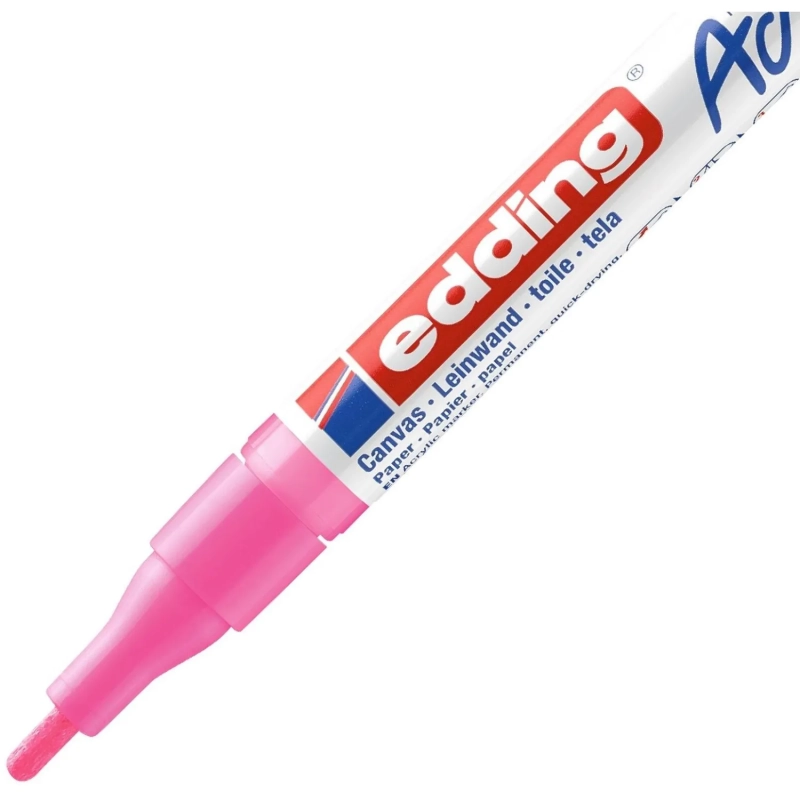 Маркер акриловый Edding 5300/069.кругл.1-2 мм. Флюоресц розовый/Neonpink