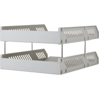 Лоток горизонтальный для бумаг Deli E9208 набор 2шт на металл.стерж серый