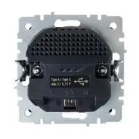 BRITE Розетка с заземлением с защитными шторками 16А с USB A+C 18Вт РЮш11-1-БрС сталь
