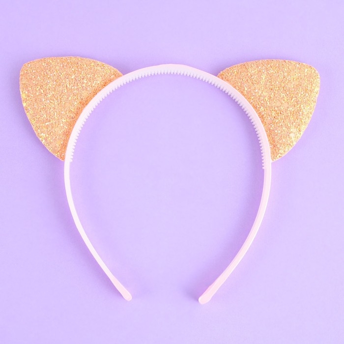 Ободок для волос детский с ушками «Кошечка», персиковый Ободок для волос детский с ушками «Кошечка», персиковый