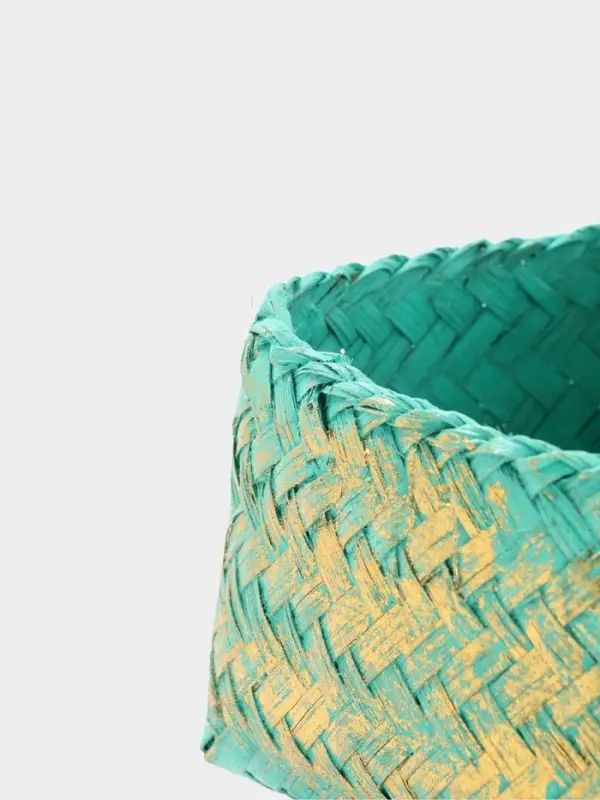 Корзинка плетёная &laquo;Голден мини&raquo;, 12&times;12&times;10 см, голубая