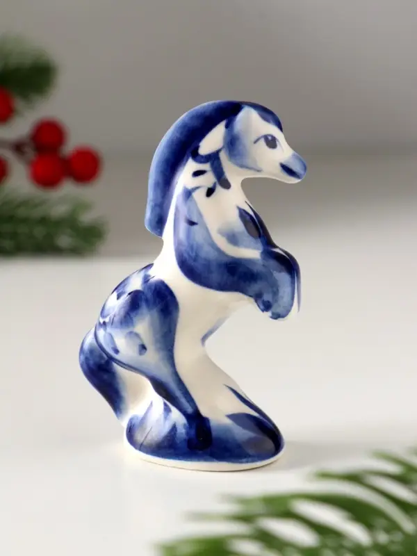 Сувенир Конь на дыбах, 8х5 см, гжель Сувенир Конь на дыбах, 8х5 см, гжель