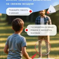 Набор для игры в бадминтон ONLYTOP: 2 ракетки, волан, МИКС