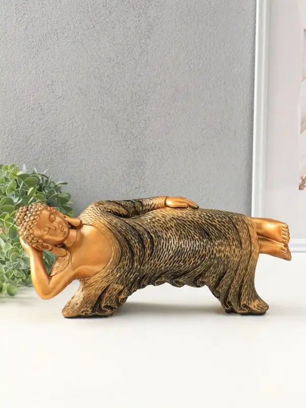 Копилка для денег &laquo;Спящий Будда&raquo;, гипс под бронзу с золотом, 17&times;36&times;15 см