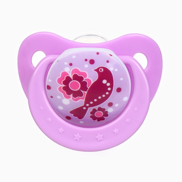 Пустышка ортодонт., с колпачком и держателем, от 0 мес., цвет Фиолет / Роз Пустышка ортодонт., с колпачком и держателем, от 0 мес., цвет Фиолет / Роз