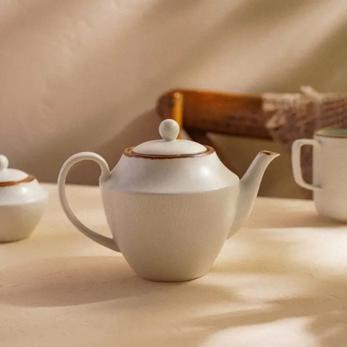 Заварочный чайник SL Home &laquo;Волна в камне&raquo;, 1 л, 22&times;13&times;15.5 см, фарфор, белый