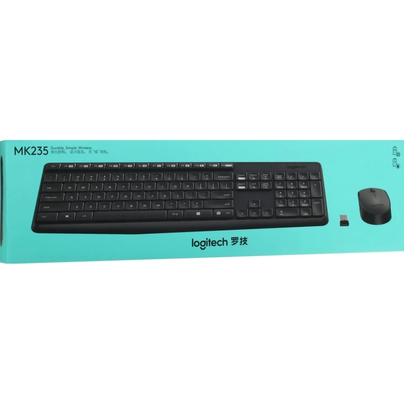 Набор клавиатура+мышь Logitech MK235,серый/черный,USB беспров(920-007949)