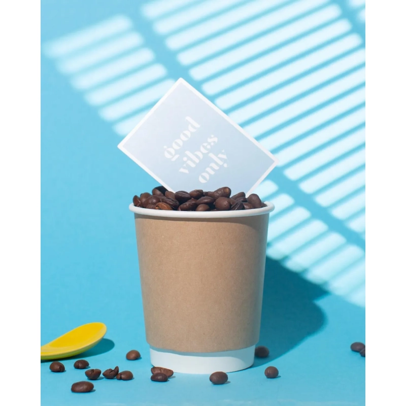 Стакан одноразовый бум двухслойный d-80мм 250мл коричневый (25шт/уп)