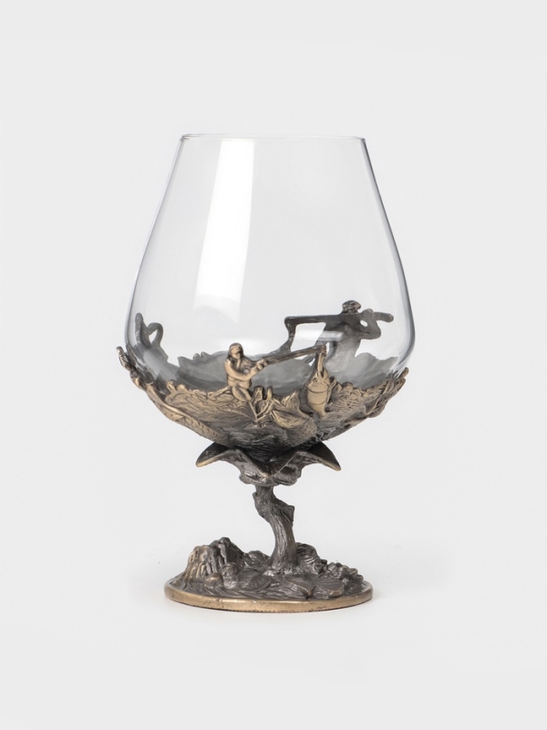 Бокал для коньяка 550 мл Бокал для коньяка 550 мл "Рыбалка", подарочный, бронза