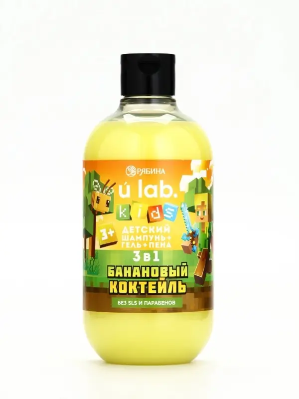 Детский шампунь-гель-пена 3в1, 500 мл, аромат банановый коктейль Детский шампунь-гель-пена 3в1, 500 мл, аромат банановый коктейль