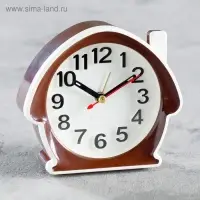 Часы - будильник настольные &laquo;Домик&raquo;, пластик, кварцевый механизм