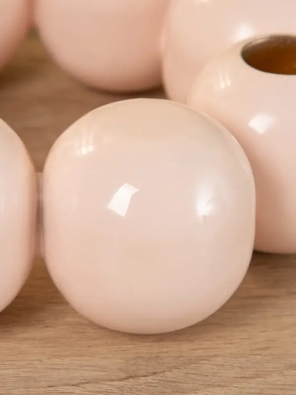 Подсвечник на 4 свечи  Подсвечник на 4 свечи "Бусы" с 8 сферами розовый 19х19х5,5 см