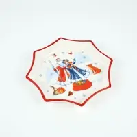 Блюдо керамическое новогоднее «Сказочного года», 21×21×3 см, ручная работа