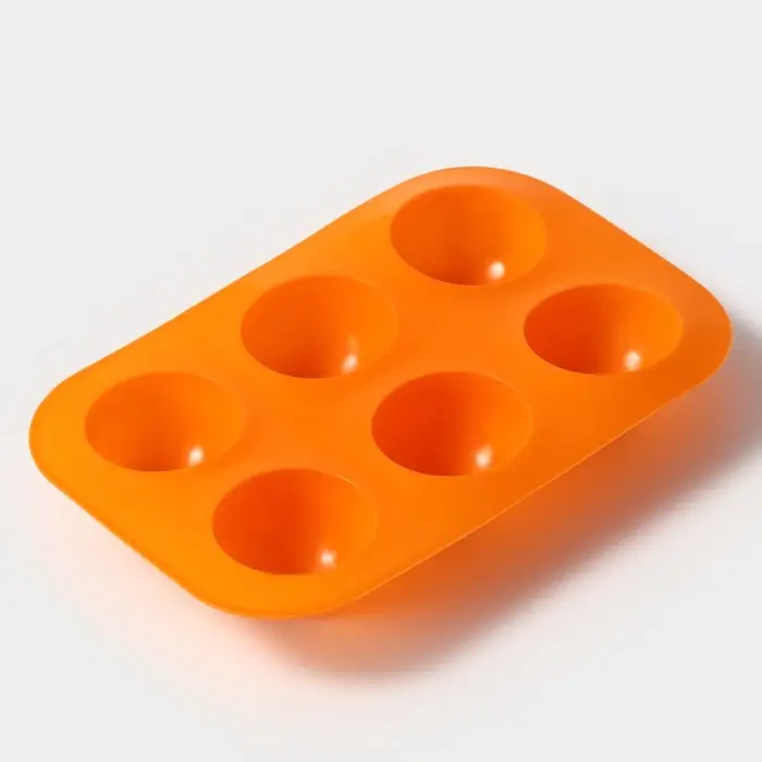 Форма для выпечки Доляна &laquo;Полусферы&raquo;, силикон, 24&times;16 см, 6 ячеек, d=5.5 см, МИКС