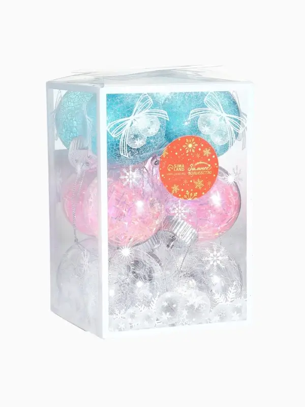 Ёлочные игрушки &laquo;Калейдоскоп&raquo; каприз, шары новогодние, d=6 см, набор 12 шт., МИКС