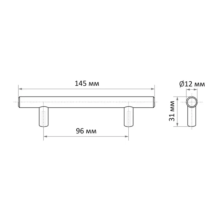 Ручка-рейлинг CAPPIO FRIDA, нержавеющая сталь, d=12 мм, м/о 96 мм, цвет бежевый Ручка-рейлинг CAPPIO FRIDA, нержавеющая сталь, d=12 мм, м/о 96 мм, цвет бежевый