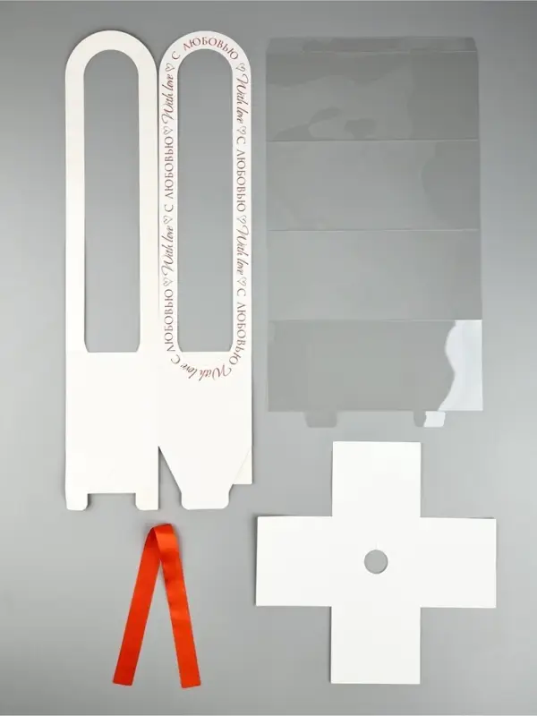 Коробка для цветов складная &laquo;С любовью&raquo;, 10&times;45&times;10 см