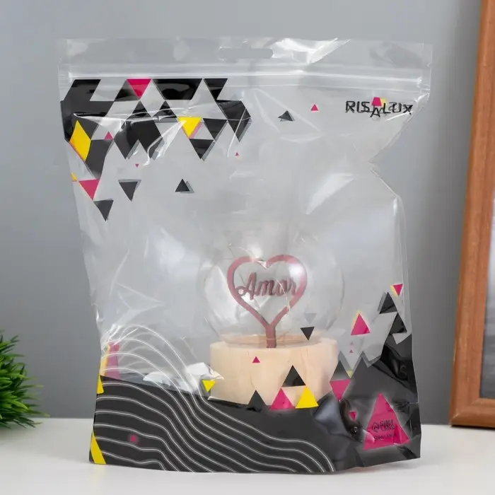 Фигурка светящаяся RISALUX &laquo;Сердечко&raquo;, LED-ночник, 3&times;AG10, шар-8 см, 6.5&times;6.5&times;11.5 см