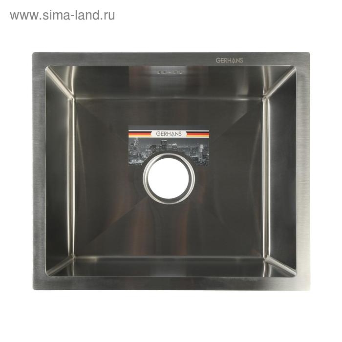 Мойка кухонная GERHANS K35043, врезная, 500х430х220 мм, с сифоном, глянцевая Мойка кухонная GERHANS K35043, врезная, 500х430х220 мм, с сифоном, глянцевая