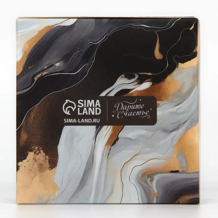 Коробка под бижутерию &laquo;Чёрный мрамор&raquo;, 7.5 х 7.5 х 3 см