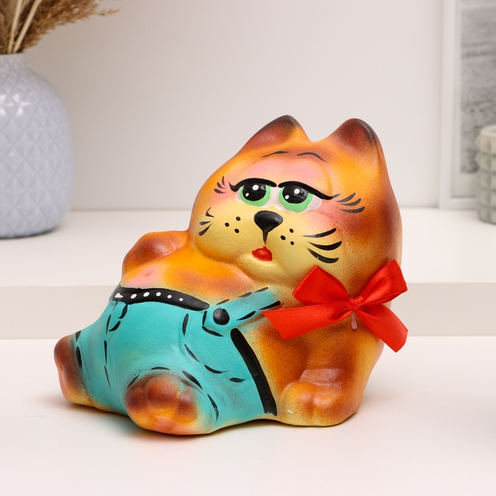 Копилка Копилка "Лежащий кот" рыжий