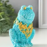 Фигурка гипс &laquo;Жаба из цветов&raquo;, 11&times;9&times;5 см, изумрудный с золотом