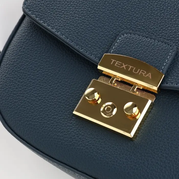 Сумка женская мессенджер TEXTURA на клапане, 23&times;6&times;15 см, синяя