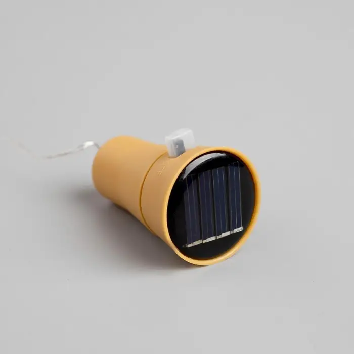 Гирлянда &laquo;Нить&raquo;, 2 м, уличная, роса с пробкой, IP44, серебристая нить, 20 LED, солнечная батарея, свечение тёплое белое