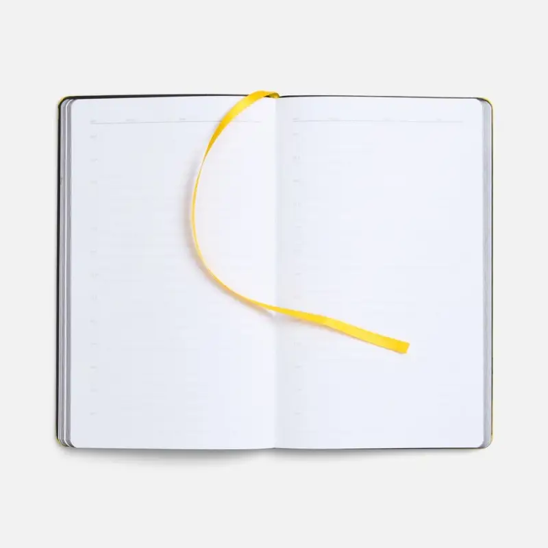 Ежедневник Trait, недатированный, черный с желтым