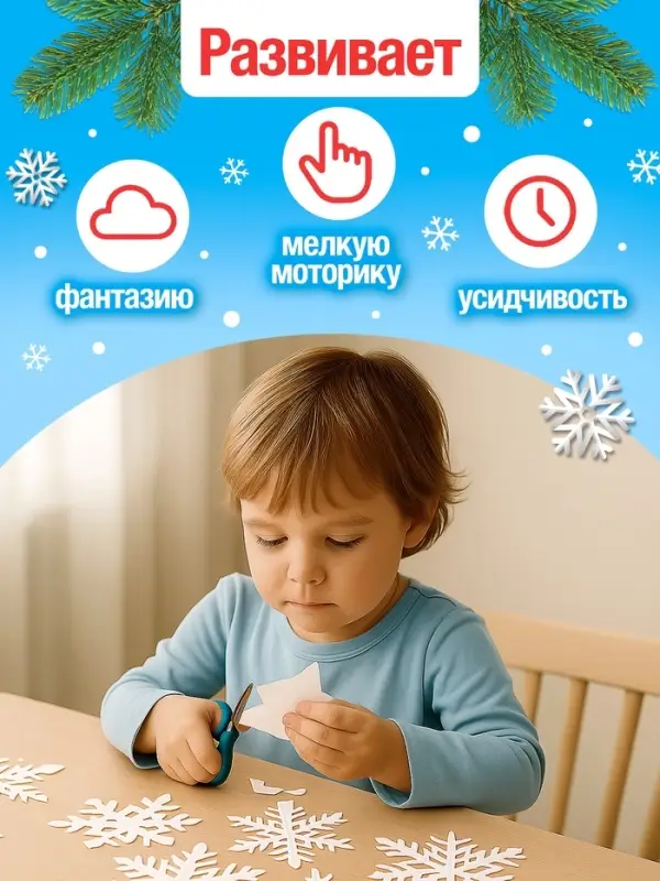 Аппликации &laquo;Объёмные снежинки&raquo;, 20 стр.