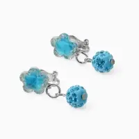 Серьги клипсы детские &laquo;Выбражулька. Шамбала и звездой кристалл&raquo;, голубые