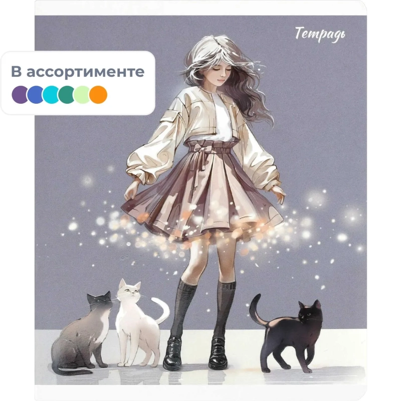 Тетрадь 48 л, клетка  РОМАНТИКА А5+, в ассорт/70916