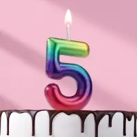 Свеча в торт «Цифра 5», 5.5 см