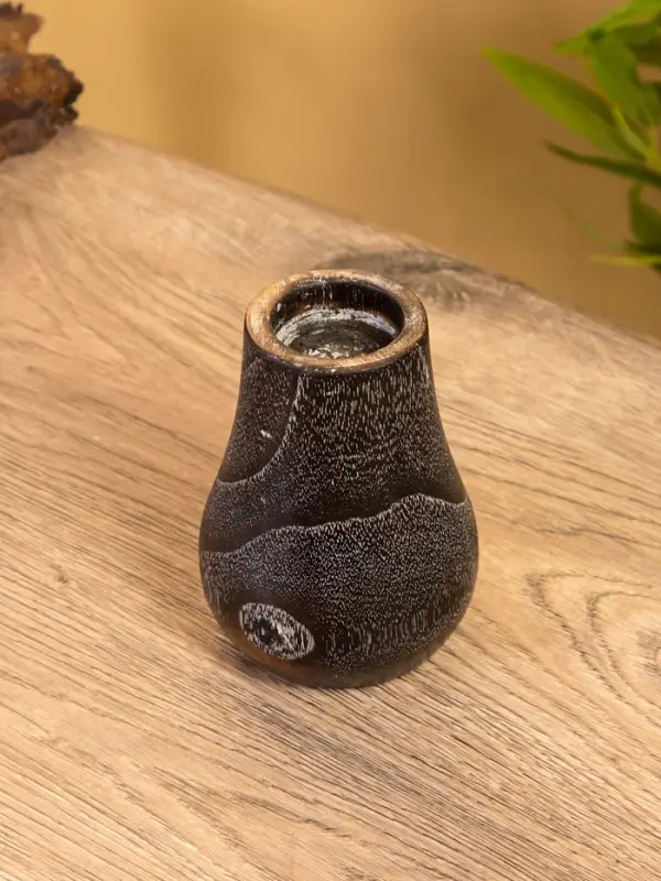 Подсвечник, d=4 см, 9&times;9&times;12 см, дерево джати, тёмно-коричневый