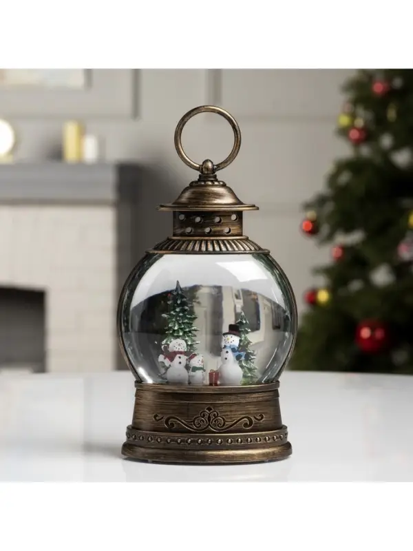 Светодиодная фигура &laquo;Семья снеговиков&raquo; 12&times;20.5&times;7.8 см, пластик, от батареек АААх3, свечение тёплое белое