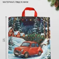 Пакет &laquo;Новогодняя доставка&raquo;, полиэтиленовый с петлевой ручкой, 42&times;38 см, 35 мкм