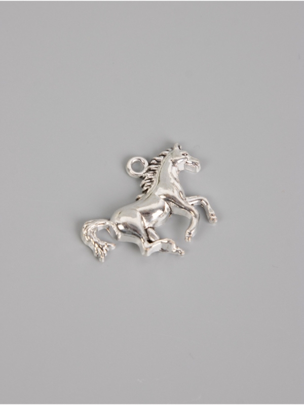 Декор для творчества металл Декор для творчества металл "Скачущий конь" серебро набор 10 шт 2,2х2,9х0,4 см