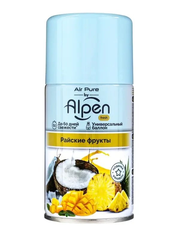 Сменный блок для освежителя воздуха Alpen райские фрукты, 250 мл Сменный блок для освежителя воздуха Alpen райские фрукты, 250 мл