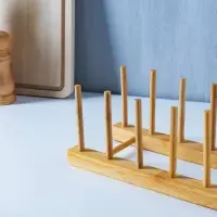 Подставка для разделочных досок и крышек, 26&times;10.5 см, 5 мест, бамбук