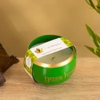 Свеча в чаше Yoga heal the soul, 200 г, 8.5&times;7 см, соевый воск, зелёная