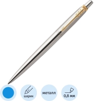 Ручка шариковая PARKER JOTTER STAINLESS STEEL GT синий 1953182