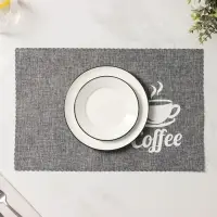 Салфетки сервировочные на стол Доляна Coffee, 4 шт., 44&times;29 см, серые